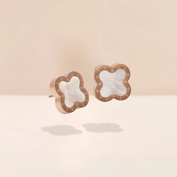Earrings Rosegold White