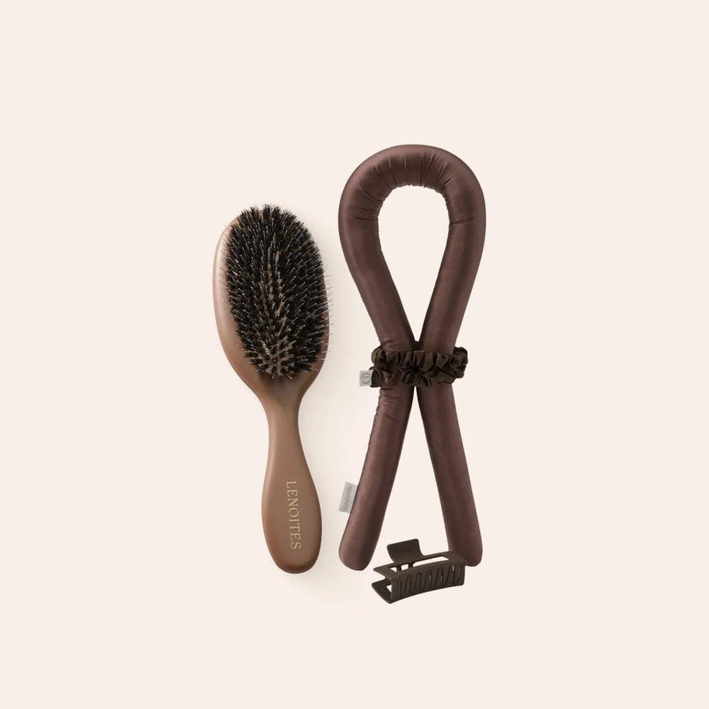 Heatless Curls + Wild Boar Hair Brush Set