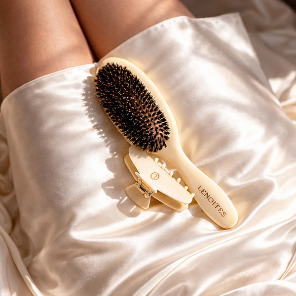 Wild Boar Hair Brush with Cleaning Tool