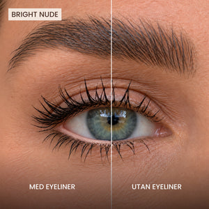 Silk Longwear Gel Eyeliner – Bright Nude – Med och utan eyeliner