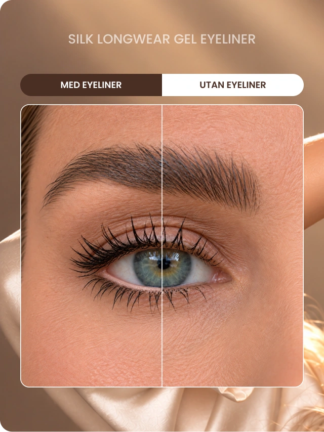 Bright Nude: med eyeliner till vänster och utan till höger.